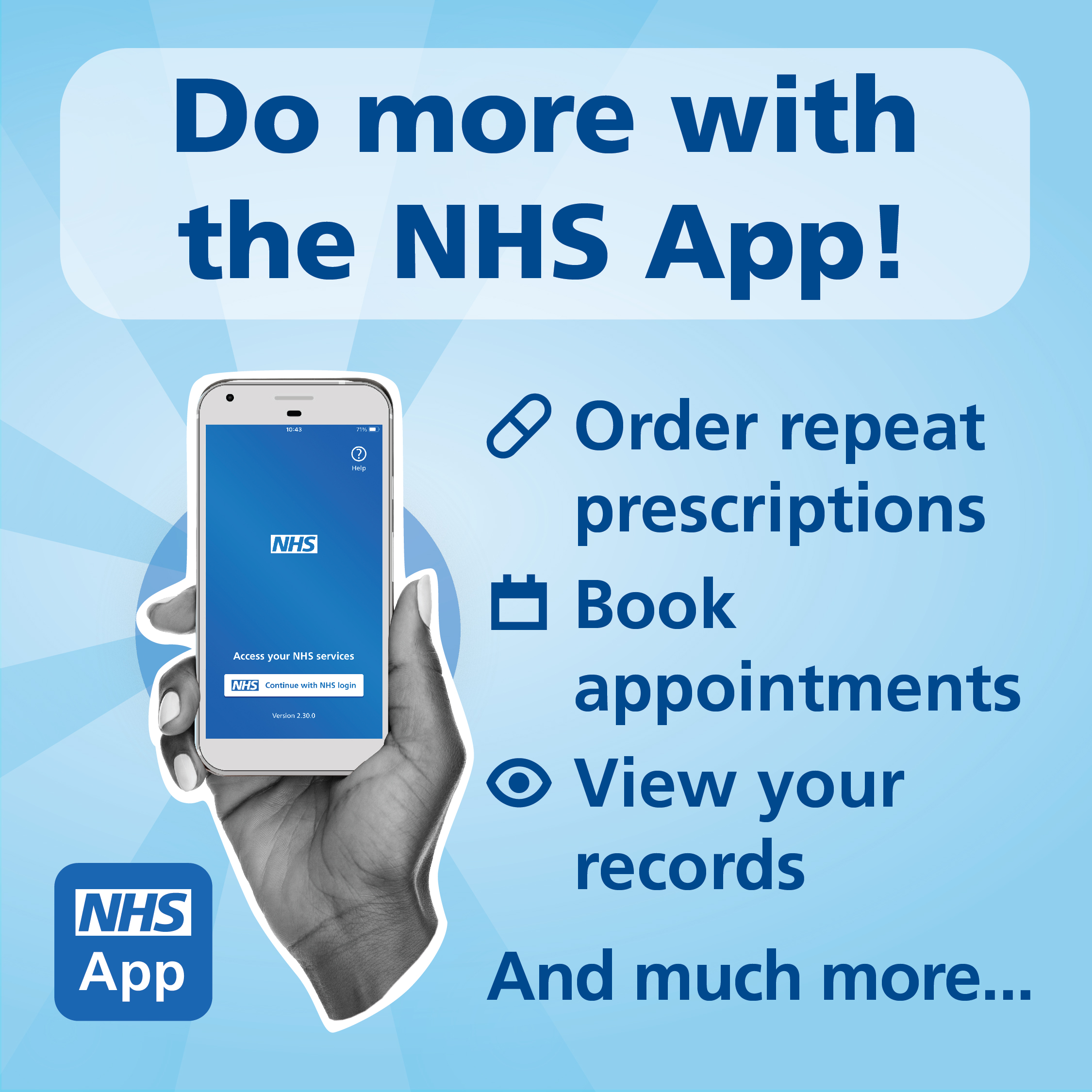 do more with the nhs app banner linked to the NHS app website